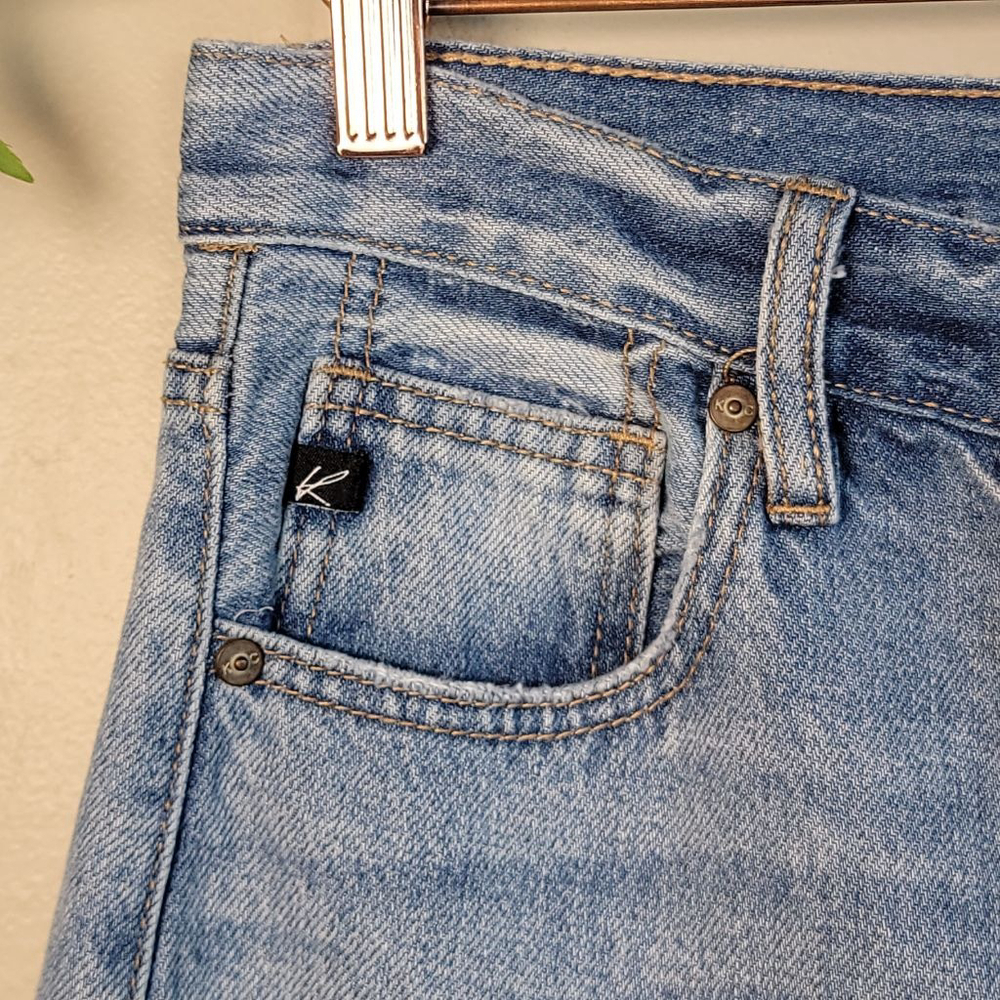 KanCan 90s Baggy Wide Leg Straight Jeans Light Wash Distressed Crossover 5 26 - Picture 4 of 12